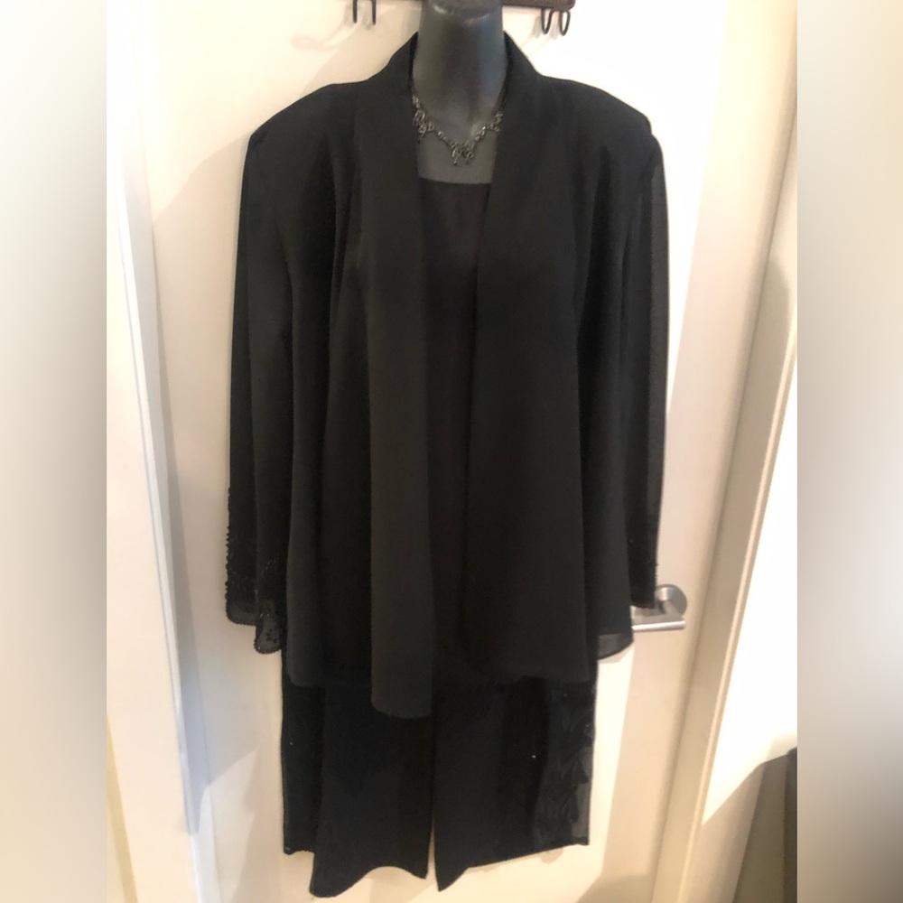 COPY - 2 PC Nygard Dress Pant & Jkt 12 Set Black w Sequinned Flame Detail on Pa… - Picture 8 of 16